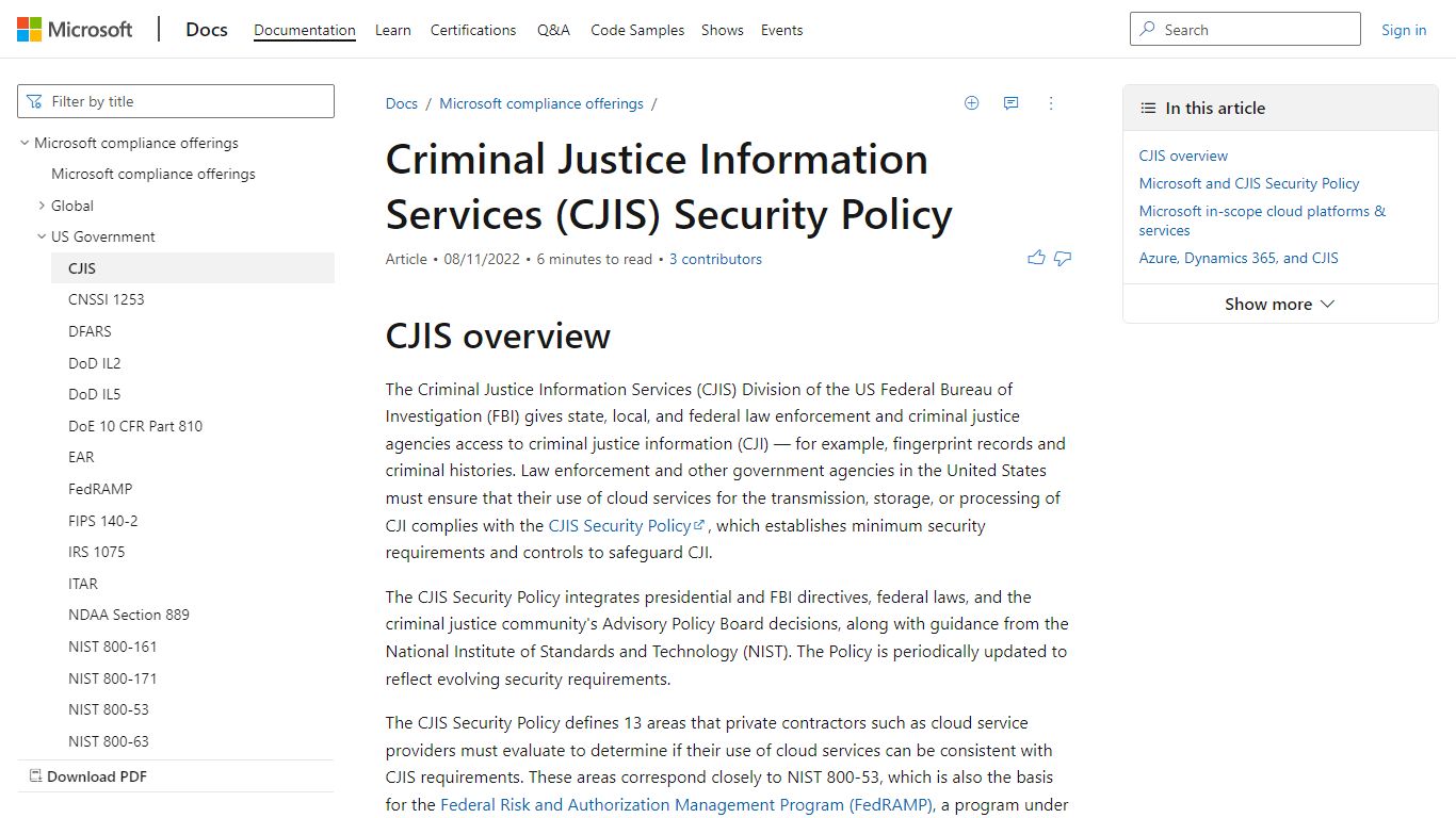 Criminal Justice Information Services (CJIS) Security Policy ...